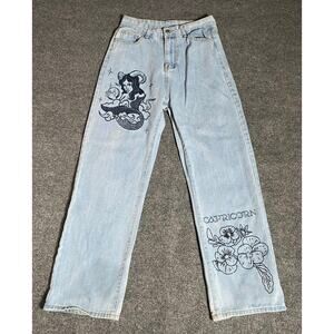 Hand Painted Capricorn Artwork Jeans -Women’s 29 x 29